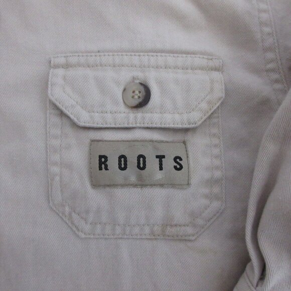 Roots Toddler Boys Camp Shirt Size 4 Long Sleeve Button Front Collar Beige - Picture 9 of 10